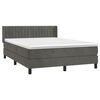 vidaXL Posteľn&yacute; r&aacute;m boxspring s matracom tmavosiv&yacute; 200x200 cm zamat