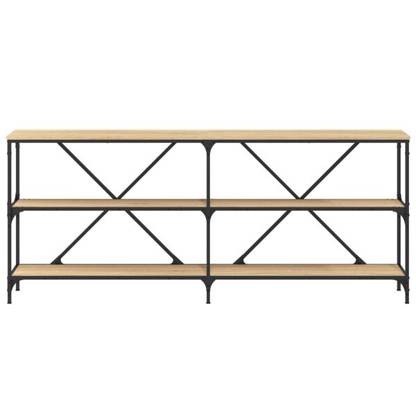 vidaXL Konzolový stolík, sonoma 180x30x75 cm, kompozitné drevo+železo