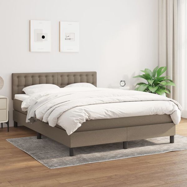 vidaXL Posteľn&yacute; r&aacute;m boxspring s matracom sivohned 140x200 cm l&aacute;tka