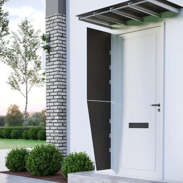 vidaXL Bočn&eacute; panely k vchodovej strie&scaron;ke 2 ks, čierne, tvrden&eacute; sklo