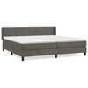 vidaXL Posteľn&yacute; r&aacute;m boxspring s matracom tmavosiv&yacute; 200x200 cm zamat