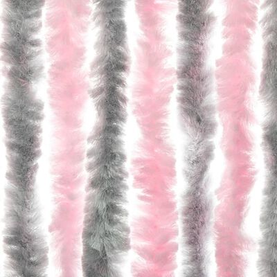 vidaXL Záves proti hmyzu, strieborno sivo ružový 100x220 cm, ženilka