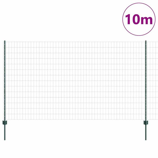 vidaXL Plot s podperou Zelen&aacute; 1,4 x 10 m Ocel a PVC