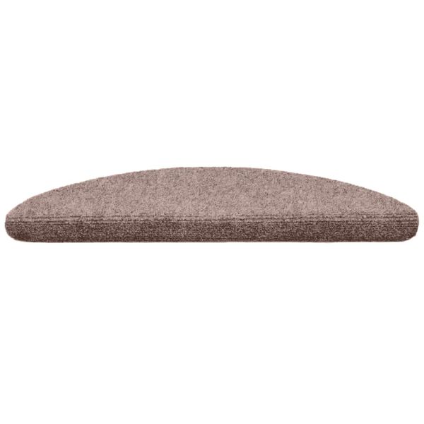 vidaXL Schodov&eacute; rohože, samolepiace, 15 ks, 56x17x3 cm, svetlohned&eacute;, polkruhov&eacute;