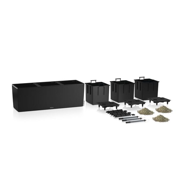 LECHUZA Kvetináč TRIO Stone 30 ALL-IN-ONE grafitový