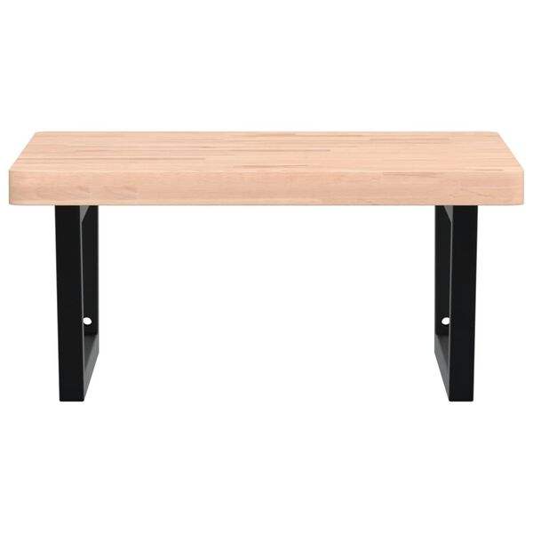 vidaXL Polica pod um&yacute;vadlo n&aacute;stenn&aacute; oceľ a bukov&yacute; mas&iacute;v