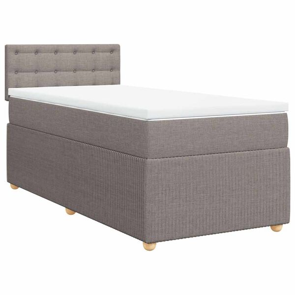 vidaXL Boxspring posteľ s matracom sivohned&yacute; 100x200 cm l&aacute;tka