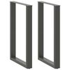 vidaXL Nohy barov&eacute;ho stola v tvare U, 2 ks, antracitov&eacute;, 60 x (90-91) cm, oceľov&eacute;