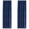 vidaXL Zatemňovacie z&aacute;vesy 2 pcs Tmavomodr&aacute; 140 x 260 cm Zamat