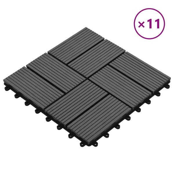 vidaXL Dlažba na terasu 11 pcs Biely 30 x 30 cm drevoplast