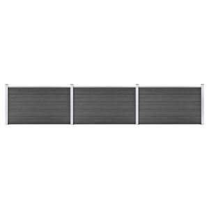 vidaXL Sada plotov&yacute;ch panelov WPC 526x105 cm čierna