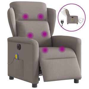 vidaXL Elektrick&eacute; skl&aacute;pacie mas&aacute;žne kreslo sivohned&eacute; l&aacute;tka