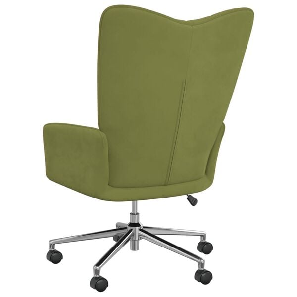 vidaXL Relaxačn&eacute; kreslo, svetlozelen&eacute;, zamat