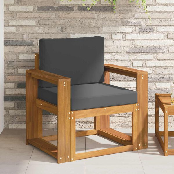 vidaXL Vonkaj&scaron;ia pohovka Mas&iacute;vne ak&aacute;ciov&eacute; drevo a polyester Pr&iacute;rodn&aacute;