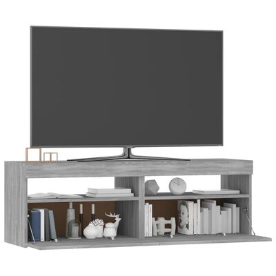 vidaXL TV skrinka s LED, sivý dub sonoma 120x35x40 cm