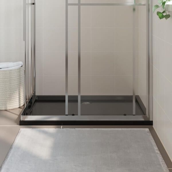 vidaXL Obdĺžnikov&aacute; sprchov&aacute; vanička z ABS čierna 80x120 cm