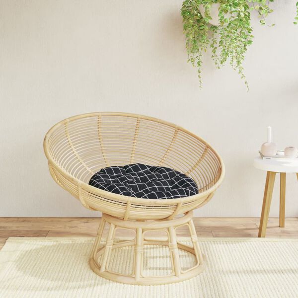 vidaXL Okr&uacute;hly vank&uacute;&scaron; čierny k&aacute;rovan&yacute; &Oslash; 60 x 11 cm oxfordsk&aacute; l&aacute;tka