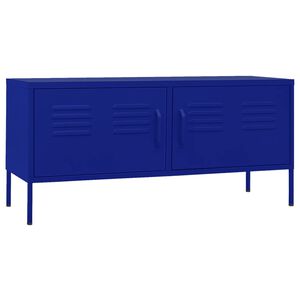 vidaXL TV skrinka n&aacute;morn&iacute;cka modr&aacute; 105x35x50 cm oceľ