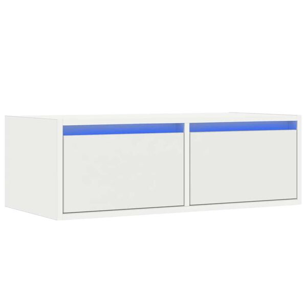 vidaXL TV skrinka s LED svetlami, biela 75x35,5x25 cm