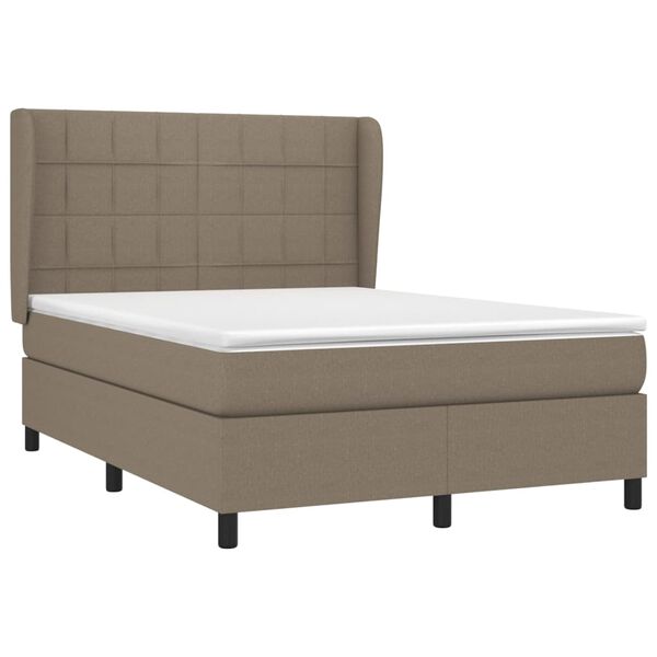 vidaXL Boxspring posteľ s matracom sivohned&yacute; 140x190 cm l&aacute;tka
