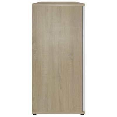 vidaXL Komoda, biela a dub sonoma 120x35,5x75 cm, kompozitné drevo