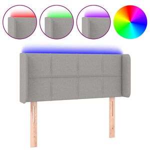 vidaXL Čelo postele s LED bledosiv&eacute; 83x16x78/88 cm l&aacute;tka