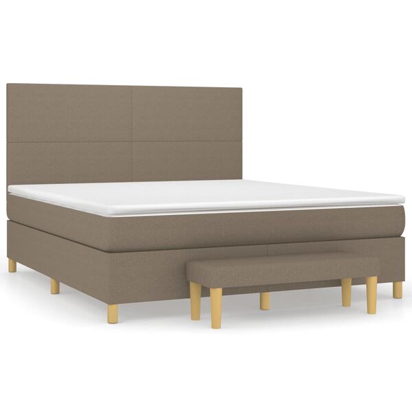 vidaXL Posteľn&yacute; r&aacute;m boxspring s matracom sivohned 180x200 cm l&aacute;tka