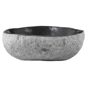 vidaXL Um&yacute;vadlo Ov&aacute;lny Siv&aacute; (32-37) x (27-30) x 12 cm R&iacute;čne kamene