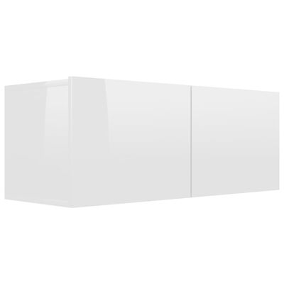 vidaXL 3-dielna súprava TV skriniek lesklá biela spracované drevo