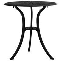 vidaXL Záhradný stôl čierny 62x62x65 cm liaty hliník
