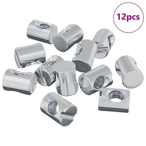 vidaXL Z&aacute;tky 12 pcs Strieborn&aacute; M6 x 13 mm Kov