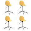 vidaXL Otočné jedálenské stoličky 4 ks žlté látkové