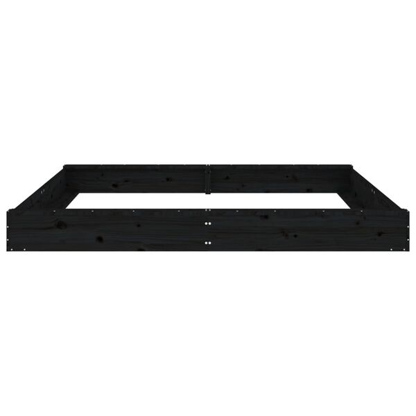 vidaXL Pieskovisko so sedadlami čierne &scaron;tvorec mas&iacute;vna borovica