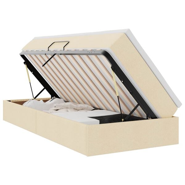 vidaXL Postel s &uacute;ložn&yacute;m prostorem a matrac&iacute; Kr&eacute;mov&aacute; 90 x 190 cm