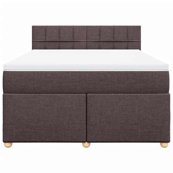 vidaXL Boxspring posteľ s matracom tmavohned&aacute; 160x200 cm l&aacute;tka