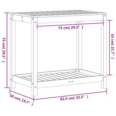 vidaXL Stôl na presádzanie s policou 82,5x50x75 cm masívna borovica