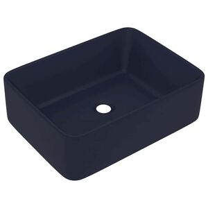 vidaXL Luxusn&eacute; um&yacute;vadlo matn&eacute; tmavomodr&eacute; 41x30x12 cm keramick&eacute;