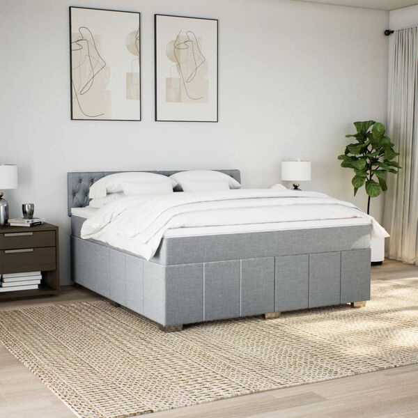 vidaXL Boxspring posteľ s matracom bledosiv&aacute; 180x200 cm l&aacute;tka