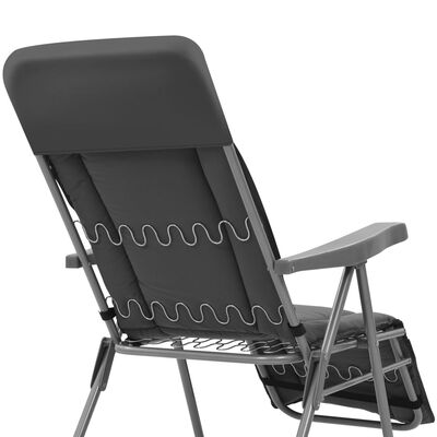 vidaXL Skladacie záhradné stoličky s podložkami 2 ks, sivé