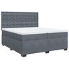 vidaXL Posteľný rám boxspring s matracom tmavosivý 200x200 cm zamat