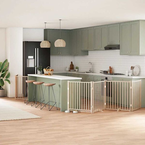 vidaXL Br&aacute;na pre psa s dverami sklad. 12 panelov 960 cm topoľov&eacute; drevo