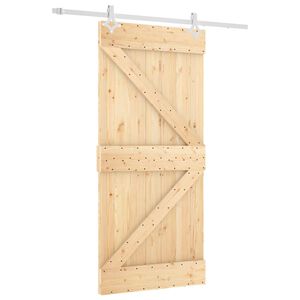 vidaXL Posuvn&eacute; dvere 95 x 210 cm Mas&iacute;vne borovicov&eacute; drevo (neupraven&eacute;)