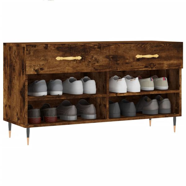 vidaXL Lavička na topánky, tmavý dub 102x35x55 cm, kompozitné drevo