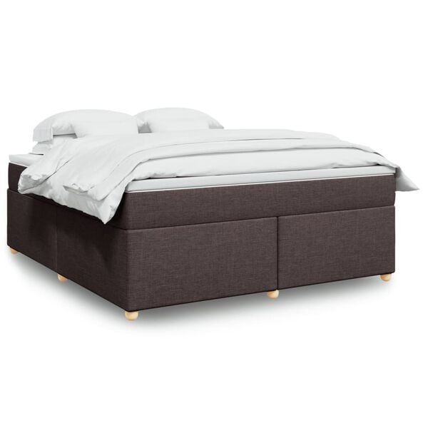 vidaXL Boxspring posteľ s matracom tmavohned&aacute; 180x200 cm l&aacute;tka