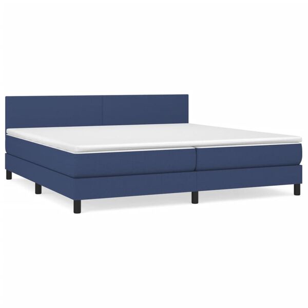 vidaXL Boxspring posteľ s matracom modr&aacute; 200x200 cm l&aacute;tka