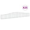 vidaXL Obl&uacute;kov&yacute; gabionov&yacute; k&ocirc;&scaron; 25 ks 400x30x40/60 cm pozinkovan&eacute; železo