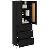 vidaXL Highboard Čierny dub 69,5 x 34 x 180 cm Kompozitn&eacute; drevo