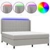 vidaXL Posteľ boxsping s matracom a LED bledosiv&aacute; 180x200 cm l&aacute;tka