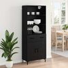 vidaXL Highboard Čierny dub 69,5 x 34 x 180 cm Kompozitn&eacute; drevo