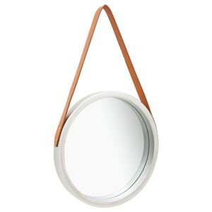 vidaXL N&aacute;stenn&eacute; zrkadlo s popruhom strieborn&eacute; 40 cm